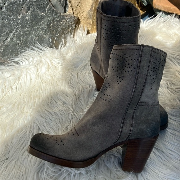 Prada theCar Shoe Women's mid-calf ankle boots in anthracite suede Size US 6.5-7 - Picture 5 of 11